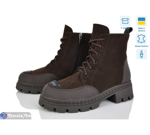 Черевики жіночі на зиму (6 пар р.36-41) коричневий  "LISA"