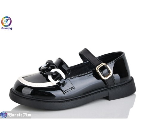 Дитячі туфлі на весну/осінь (8 пар р.31-36) чорний  "Леопард"