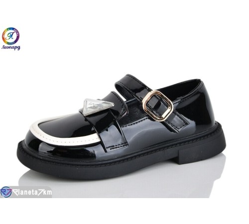 Дитячі туфлі на весну/осінь (8 пар р.26-30) чорний  "Леопард"