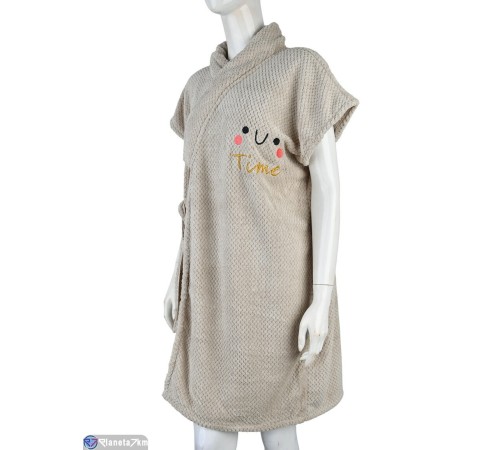 Халат жіночий на весну/осінь (2 шт. р.сетка One size) бежевий  "Kalabok"