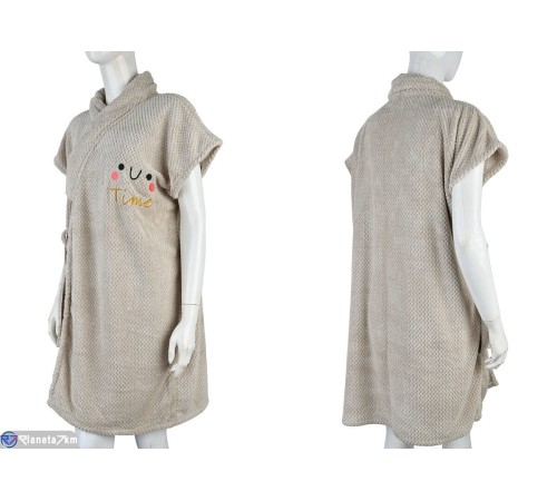 Халат жіночий на весну/осінь (2 шт. р.сетка One size) бежевий  "Kalabok"