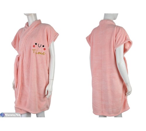 Халат жіночий на весну/осінь (2 шт. р.сетка One size) рожевий  "Kalabok"