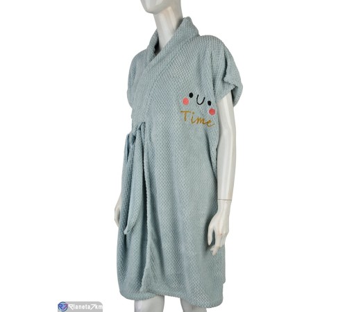 Халат жіночий на весну/осінь (2 шт. р.сетка One size) блакитний  "Kalabok"