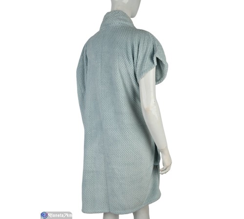 Халат жіночий на весну/осінь (2 шт. р.сетка One size) блакитний  "Kalabok"