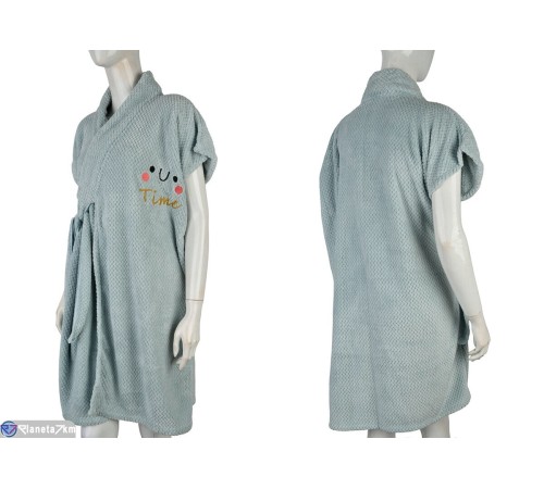 Халат жіночий на весну/осінь (2 шт. р.сетка One size) блакитний  "Kalabok"