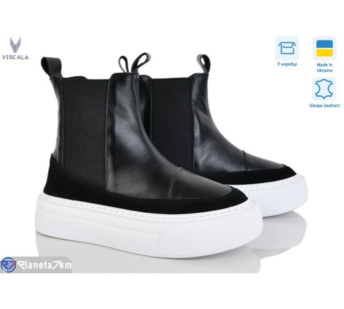 Черевики жіночі на зиму (6 пар р.36-40) чорний  "Viscala"