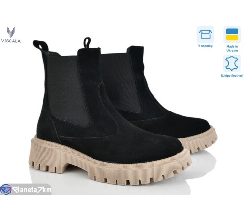 Черевики жіночі на зиму (6 пар р.36-40) чорний  "Viscala"