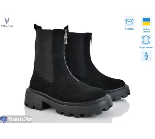 Черевики жіночі на зиму (6 пар р.36-40) чорний  "Viscala"