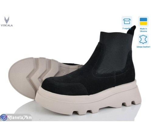 Черевики жіночі на зиму (6 пар р.36-40) чорний  "Viscala"
