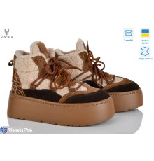 Черевики жіночі на зиму (6 пар р.36-41) коричневий  "Viscala"