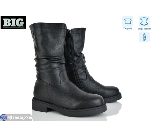 Чоботи жіночі на весну/осінь (6 пар р.36-41) чорний  "BIG"