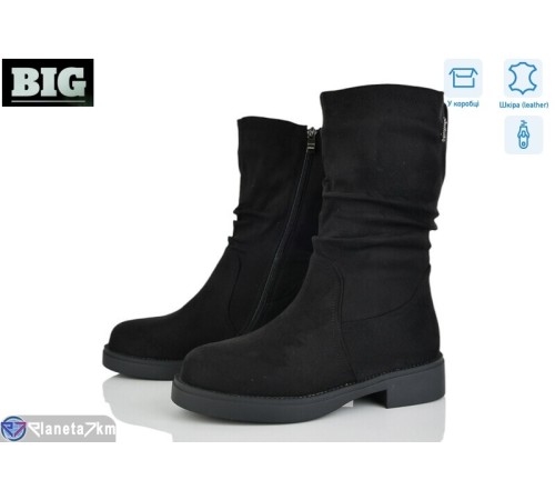 Чоботи жіночі на весну/осінь (6 пар р.36-41) чорний  "BIG"