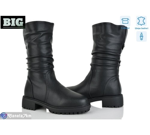 Чоботи жіночі на весну/осінь (6 пар р.36-41) чорний  "BIG"