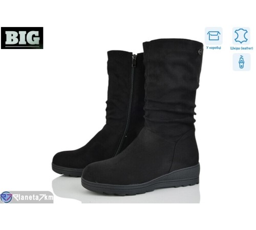 Чоботи жіночі на весну/осінь (6 пар р.36-41) чорний  "BIG"