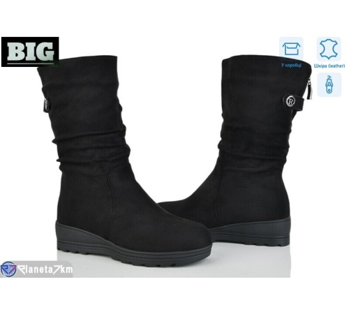 Чоботи жіночі на весну/осінь (6 пар р.36-41) чорний  "BIG"