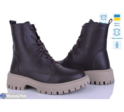 Черевики жіночі на зиму (6 пар р.37-40) коричневий  "Linda"