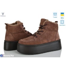 Черевики жіночі на зиму (6 пар р.36-41) коричневий  "Viscala"