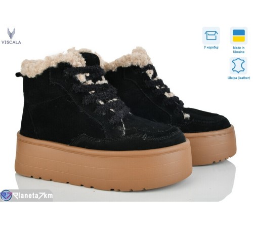 Черевики жіночі на зиму (6 пар р.36-41) чорний  "Viscala"