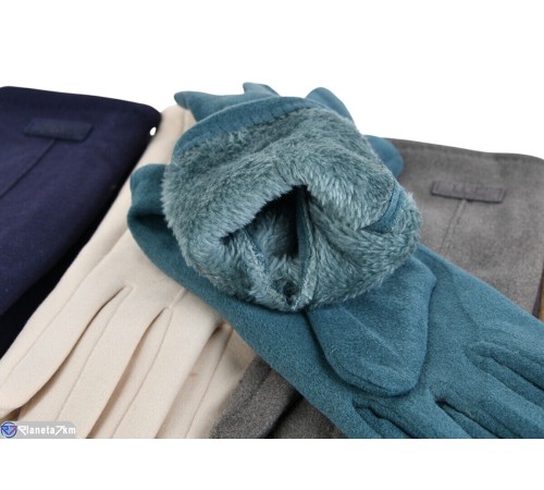 Рукавички жіночі на зиму (12 шт. р.сетка 6,5-8,5) мікс  "RUBIBAS"