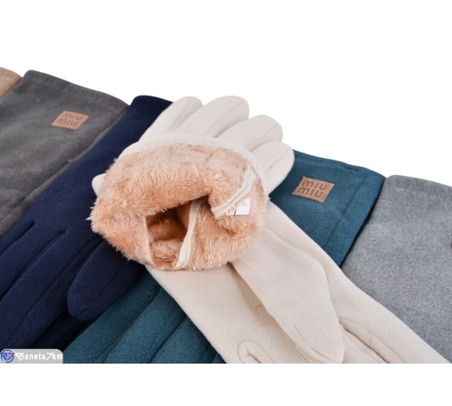 Рукавички жіночі на зиму (12 шт. р.сетка 6,5-8,5) мікс  "RUBIBAS"