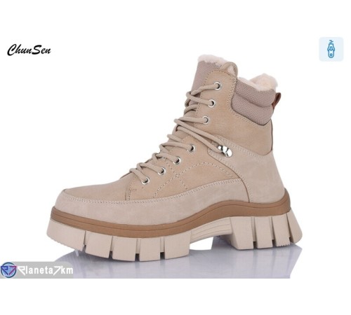 Черевики жіночі на зиму (8 пар р.36-41) бежевий  "Chunsen"