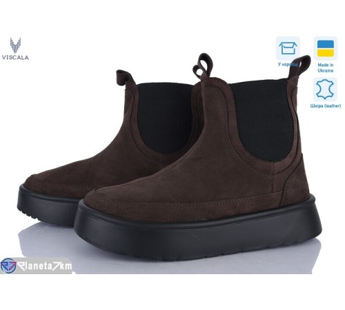 Черевики жіночі на зиму (6 пар р.36-41) коричневий  "Viscala"