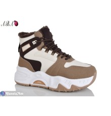 Черевики жіночі на зиму (8 пар р.36-41) коричневий  "Aba"