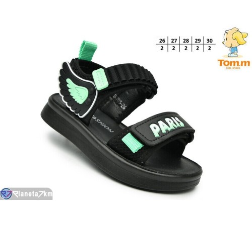 Дитячі босоніжки на літо (10 пар р.26-30) чорний  "TOMMY"