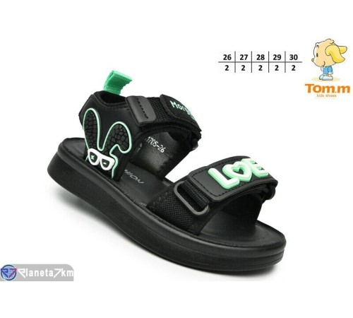 Дитячі босоніжки на літо (10 пар р.26-30) чорний  "TOMMY"