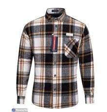 Сорочка чоловіча на весну/осінь (5 шт. р.сетка XL-5XL) коричневий  "Peton"