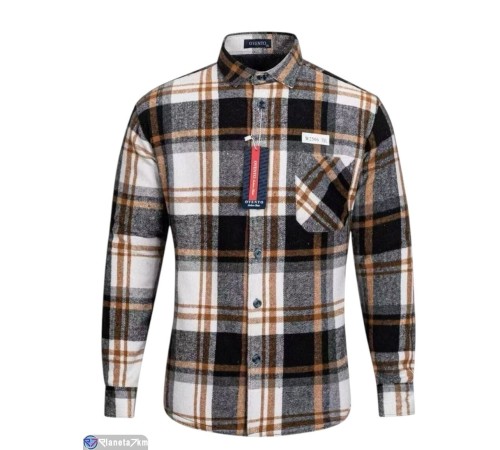 Сорочка чоловіча на весну/осінь (5 шт. р.сетка XL-5XL) коричневий  "Peton"