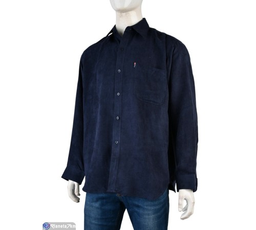 Сорочка чоловіча на весну/осінь (13 шт. р.сетка 39-46) синій  "Kalabok"