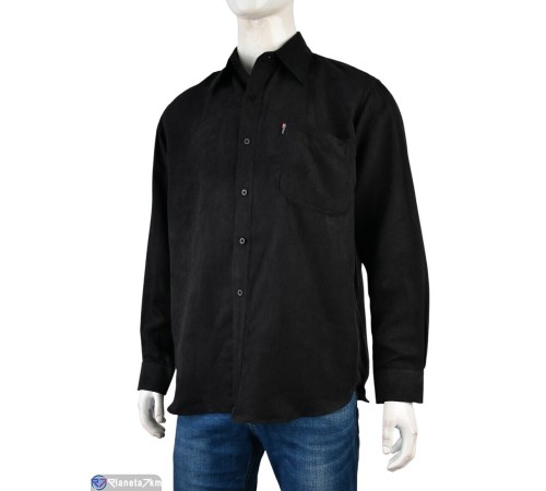 Сорочка чоловіча на весну/осінь (13 шт. р.сетка 39-46) чорний  "Kalabok"