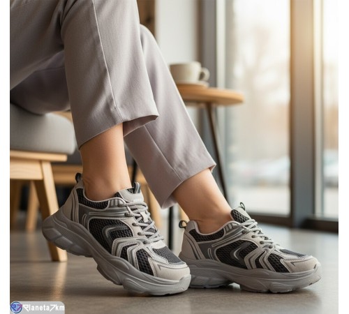 Кросівки жіночі на весну/осінь (8 пар р.36-41) сірий  "LOREDANA"