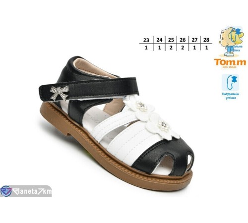 Дитячі босоніжки на літо (8 пар р.23-28) чорний  "TOMMY"