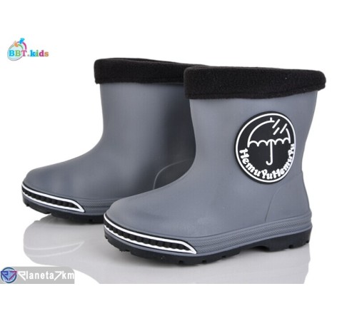 Дитяче гумове взуття на весну/осінь (10 пар р.22-26) сірий  "BBT"