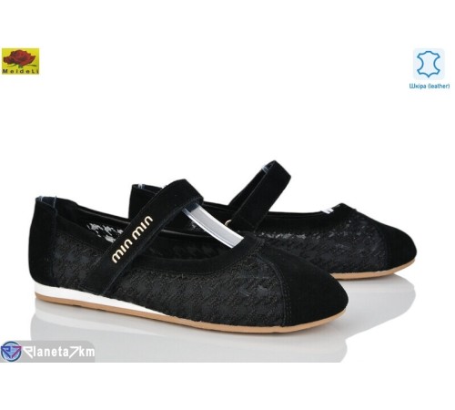 Балетки жіночі на літо (8 пар р.36-41) чорний  "Mei De Li"