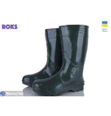 Чоловічі чоботи гумові на весну/осінь (6 пар р.42-45) зелений  "Roks"