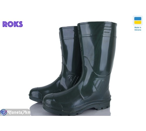 Чоловічі чоботи гумові на весну/осінь (6 пар р.42-45) зелений  "Roks"