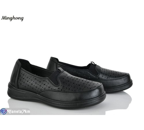 Туфлі жіночі на літо (8 пар р.37-42) чорний  "HORSE"