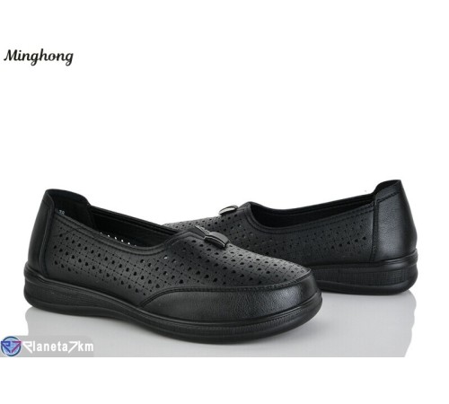 Туфлі жіночі на літо (8 пар р.37-42) чорний  "HORSE"