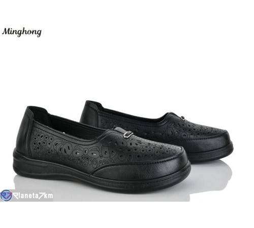 Туфлі жіночі на літо (8 пар р.37-42) чорний  "HORSE"