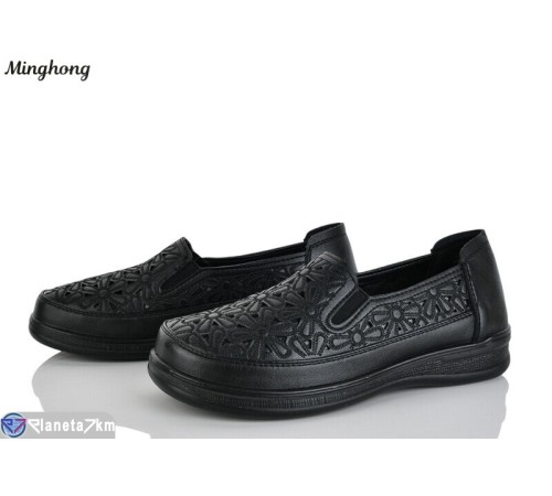 Туфлі жіночі на літо (8 пар р.37-42) чорний  "HORSE"