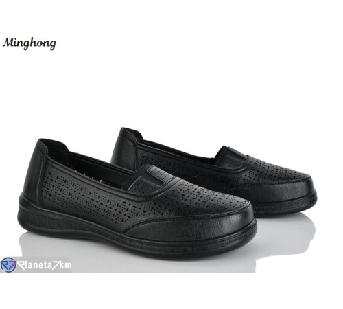 Туфлі жіночі на літо (8 пар р.37-42) чорний  "HORSE"