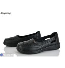 Туфлі жіночі на літо (8 пар р.37-42) чорний  "HORSE"