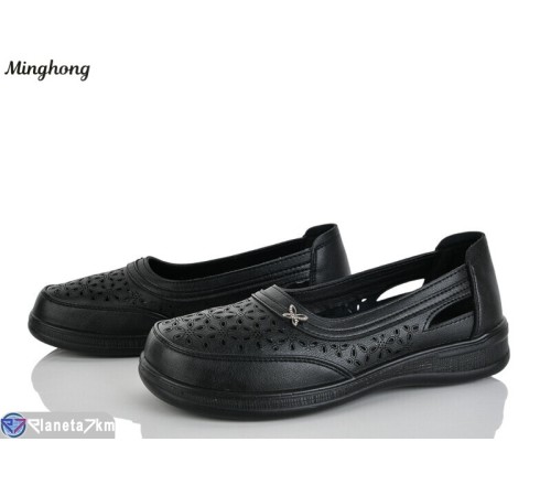 Туфлі жіночі на літо (8 пар р.37-42) чорний  "HORSE"