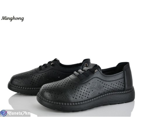 Туфлі жіночі на літо (8 пар р.36-41) чорний  "HORSE"