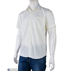 Сорочка чоловіча на літо (20 шт. р.сетка 38-43) бежевий  "Kalabok"