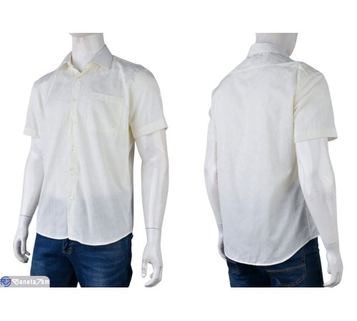 Сорочка чоловіча на літо (20 шт. р.сетка 38-43) бежевий  "Kalabok"