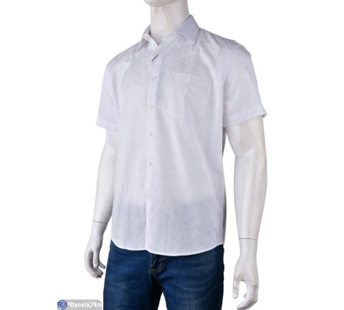 Сорочка чоловіча на літо (20 шт. р.сетка 38-43) білий  "Kalabok"